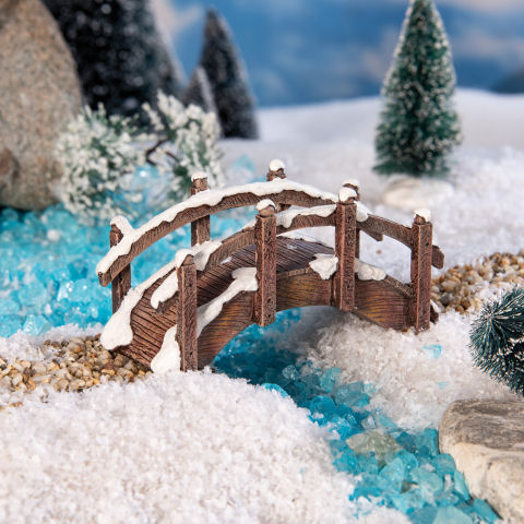 Lichthäuser Miniatur Weihnachtsdeko „Brücke mit Schnee”