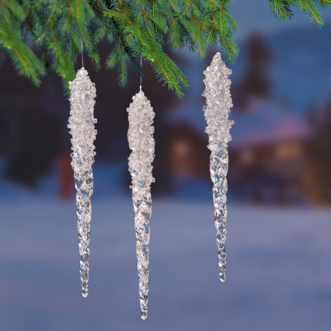 Weihnachtsbaumschmuck Deko-Eiszapfen mit Ornament