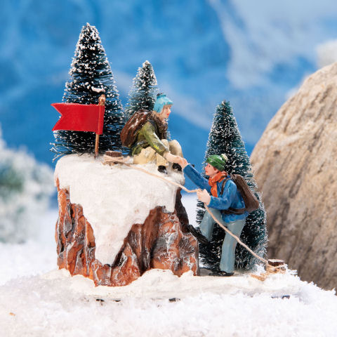 Lichthäuser Miniaturfiguren Set „Bergsteiger am Gipfel”