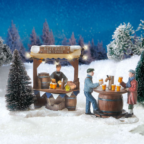 Lichthäuser Miniaturfiguren Set „Bierstand im Winter”