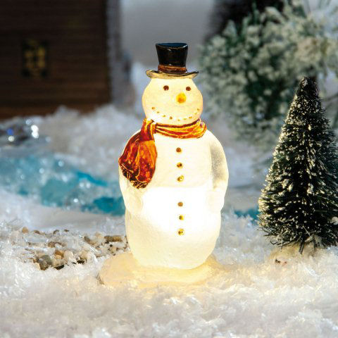 Lichthäuser Miniaturfigur „Leucht-Schneemann” mit LED