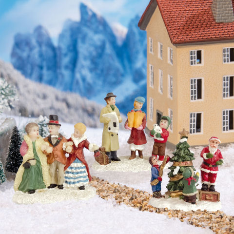 Lichthäuser Miniaturfiguren „Stadtbesuch mit Weihnachtsmann”