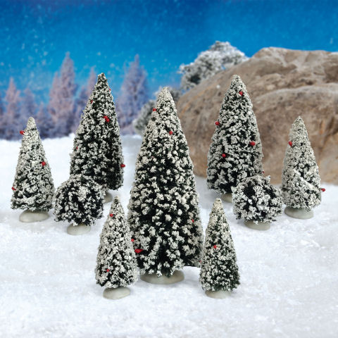 Lichthäuser Miniatur Landschaftsdeko Winterbäume (9 Teile)