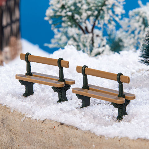 Lichthäuser Miniatur Weihnachtsdeko „Parkbänke Nostalgie”