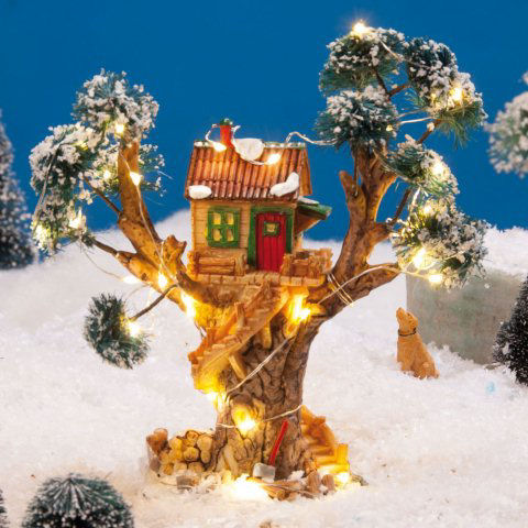 Lichthäuser Weihnachtsdeko „Baumhaus mit Treppe”