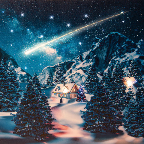 Wandbild „Kometenschweif”, beleuchtete Wanddekoration