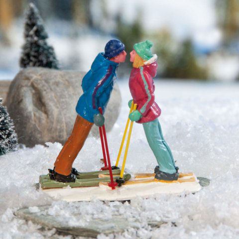 Skifahrer 7cm Figur Tischdeko Erzgebirge NEU Seiffen Ski Weihnachten Schnee DSV 