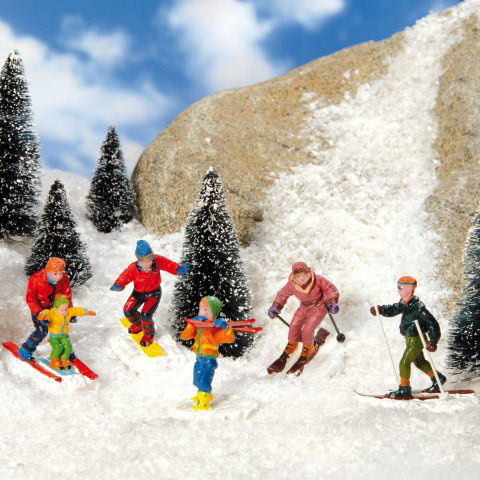 Lichthäuser Miniaturfiguren „Skifahrer 5er-Gruppe”