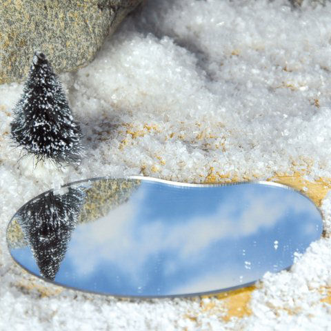 Spiegel-See, winterliche Miniatur Landschaftsdeko