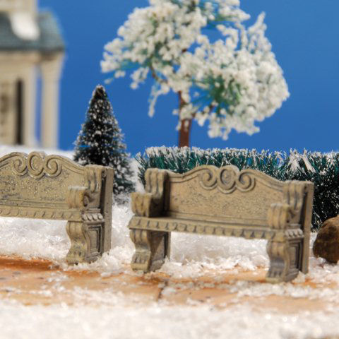 Lichthäuser Miniatur Weihnachtsdeko „Steinbänke”