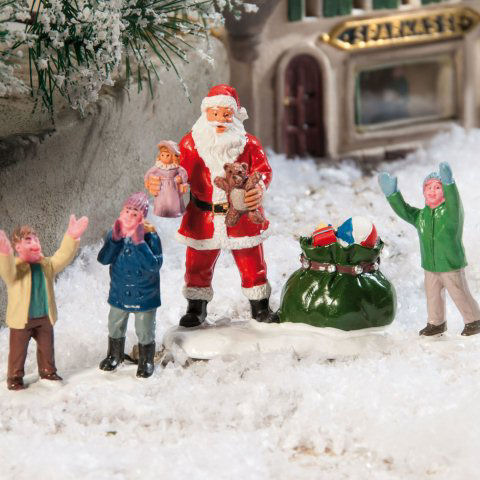 Lichthäuser Miniaturfiguren „Weihnachtsmann mit Geschenken”