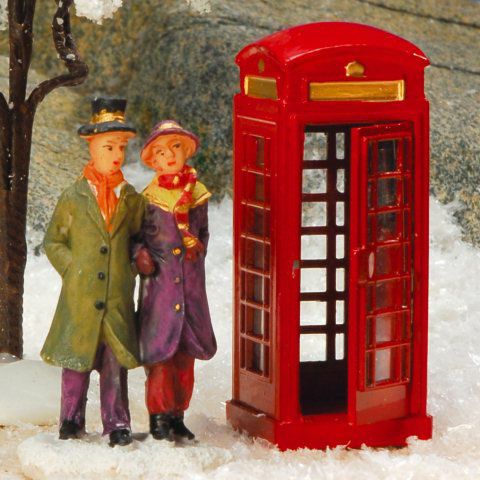 Lichthäuser Miniatur Weihnachtsdeko „Englische Telefonzelle”
