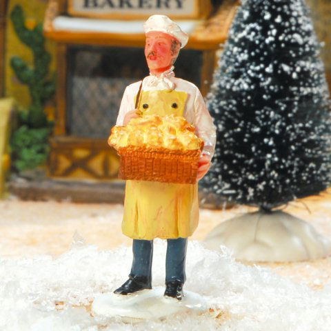 Lichthäuser Miniaturfigur „Bäckergeselle mit Brötchenkorb”