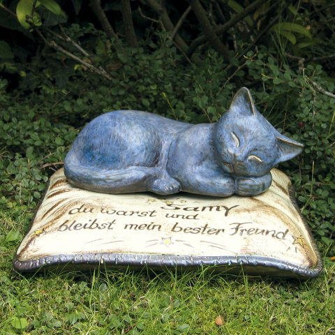 Gedenkstein „Katze Samy”, Grabschmuck aus Keramik