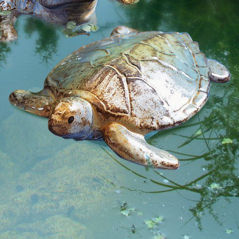 Gartenteich Schwimmschildkröte, Gartendeko Teichfigur