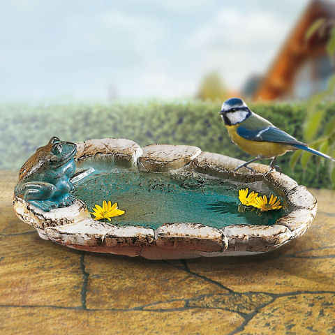 Vogeltränke aus Keramik, auch als Zimmerteich geeignet