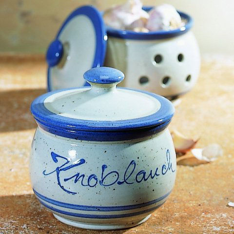 Keramik Knoblauchtopf aus salzglasiertem Steinzeug