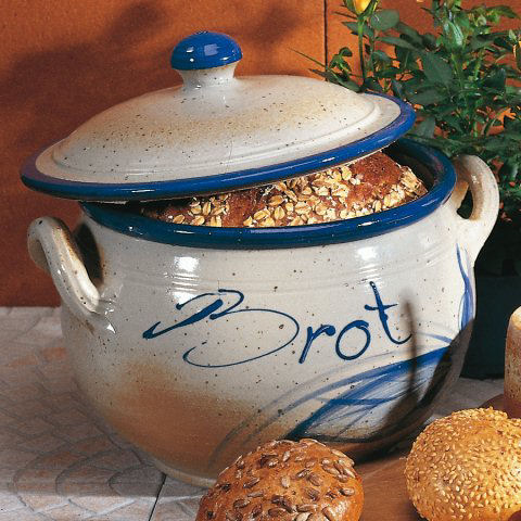 Rustikaler Brottopf, Brotbehälter aus Steinzeug