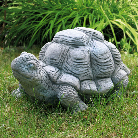 Steinguss Deko Gartenfigur, Tierfigur Schildkröte