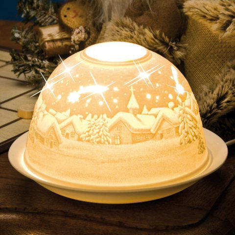 Dome Light Maxi Porzellan-Windlicht „Winterlandschaft”