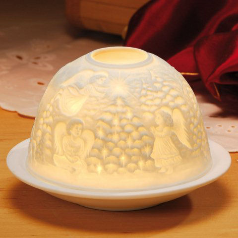 Dome Light Porzellan Windlicht „Engelkinder”