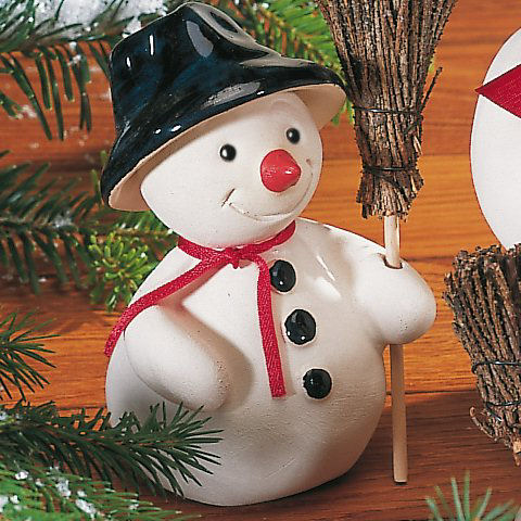 Weihnachtsfigur „Schneemann”, Dekofigur aus Keramik