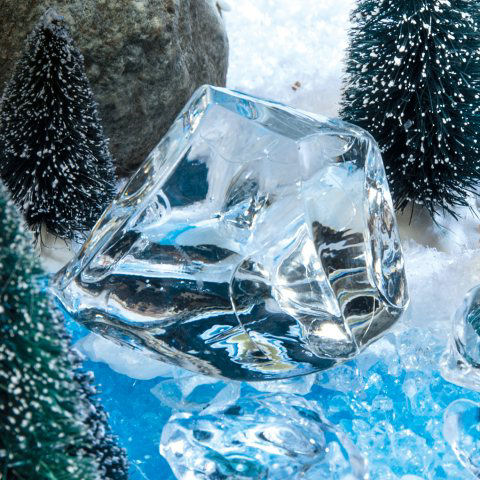 Eisfelsen XXL, winterliche Miniatur Landschaftsdeko