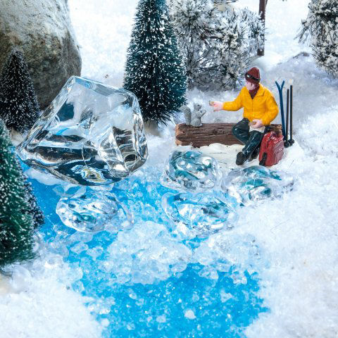 Eislandschaft Set, winterliche Miniatur Landschaftsdeko