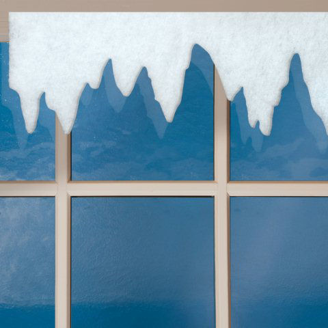 Deko-Eiszapfen aus Schneewatte, Landschaftsdeko Kunstschnee