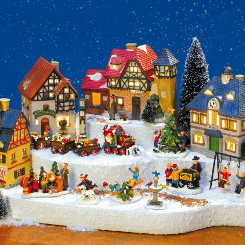 Lichthäuser Weihnachtsdeko Set „Kleine Stadt”