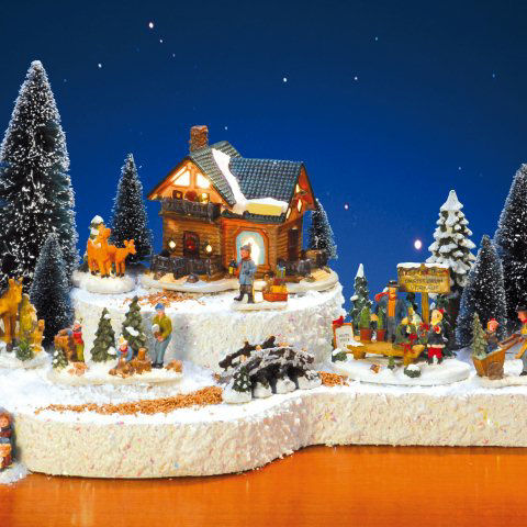 Lichthäuser Weihnachtsdeko Set „Winter im Schnee”