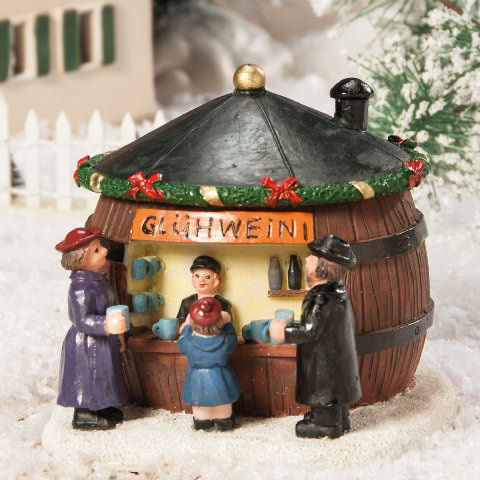 Lichthäuser Weihnachtsdeko Marktstand „Glühwein-Faß”