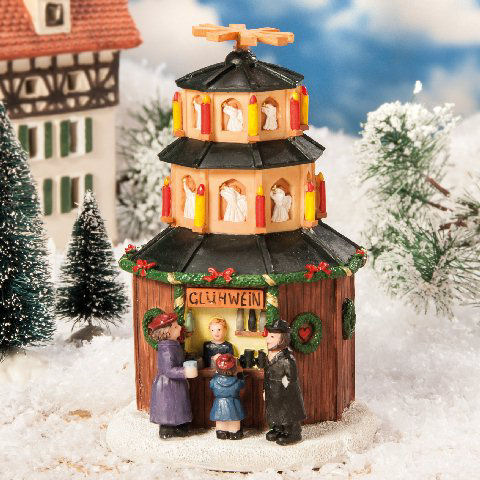 Lichthäuser Weihnachtsdeko Marktstand „Glühwein-Pyramide”