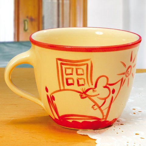 Keramiktasse „Morgenmuffel”, handbemalte Kaffeetasse