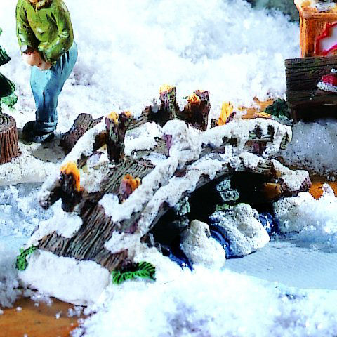 Lichthäuser Miniatur Weihnachtsdeko „Waldbrücke”