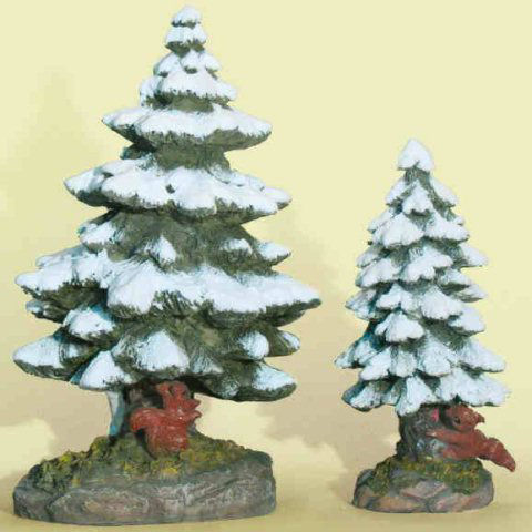 Lichthäuser Miniatur Tannenbaum, klein mit Eichhörnchen