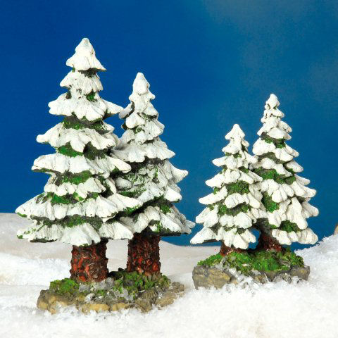 Kleine Miniatur Tannenbaumgruppe zum Landschaftsbau