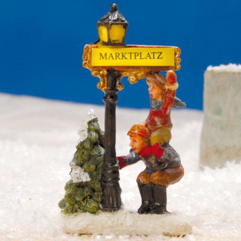 Lichthäuser Miniaturfiguren „Laterne mit Marktplatz Platz”