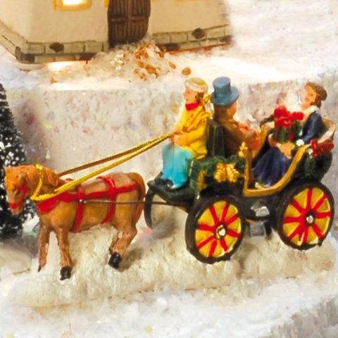 Lichthäuser Miniatur Weihnachtsdeko „Kleine Kutsche”