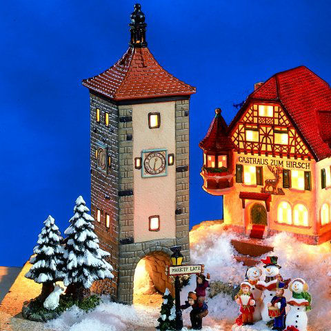 Keramik Lichthaus Weihnachtsdeko „Siebers Turm”