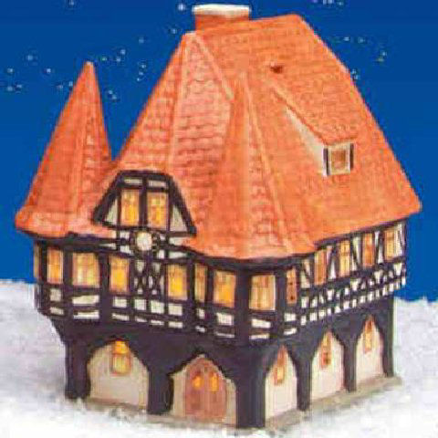 Keramik Lichthaus Weihnachtsdeko „Michelstadt Rathaus”