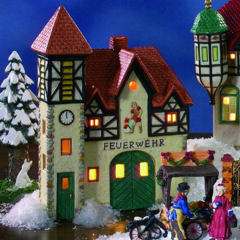 Keramik Lichthaus Weihnachtsdeko „Alte Feuerwehr”