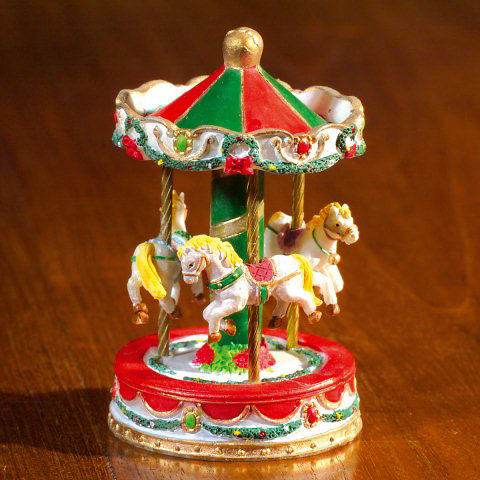 Lichthäuser Miniatur Weihnachtsdeko „Jahrmarkt Karussell”