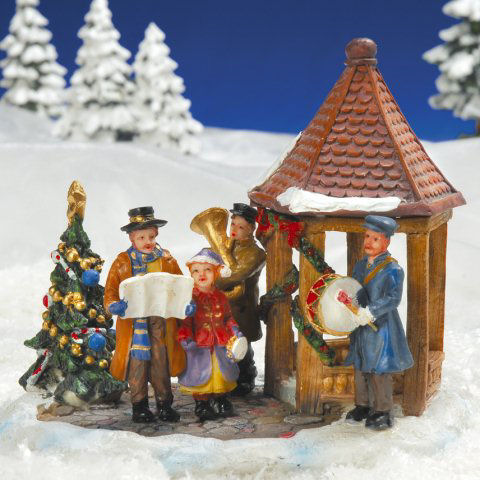 Lichthäuser Miniaturfiguren „Musikgruppe mit Pavillon”