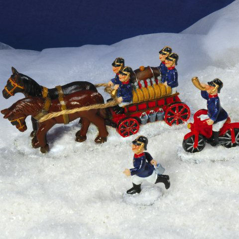 Lichthäuser Miniaturfiguren „Feuerwehr mit Löschzug”