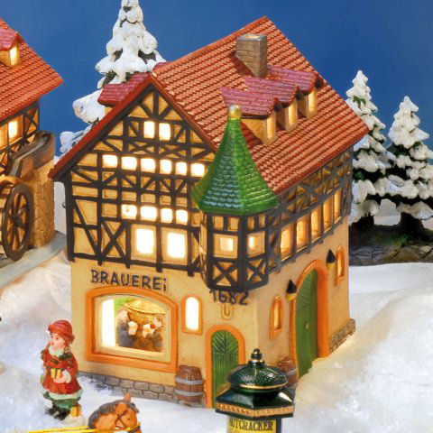 Keramik Lichthaus Weihnachtsdeko „Alte Brauerei”