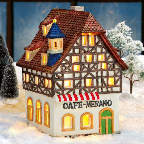 Keramik Lichthaus Weihnachtsdeko „Café Merano”