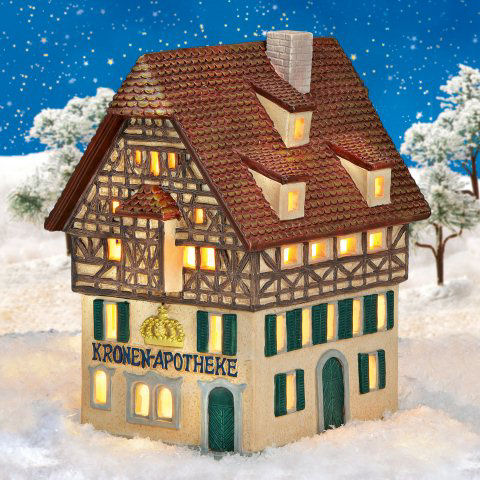 Keramik Lichthaus Weihnachtsdeko „Kronen-Apotheke”