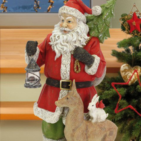 Weihnachtsfigur „Weihnachtsmann mit Laterne”