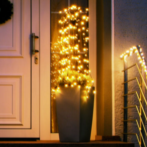 LED-Lichtkaskade, Weihnachtsdeko mit 100 Lichtern